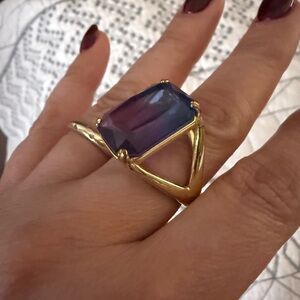 Elegant Gold and Purple Ring